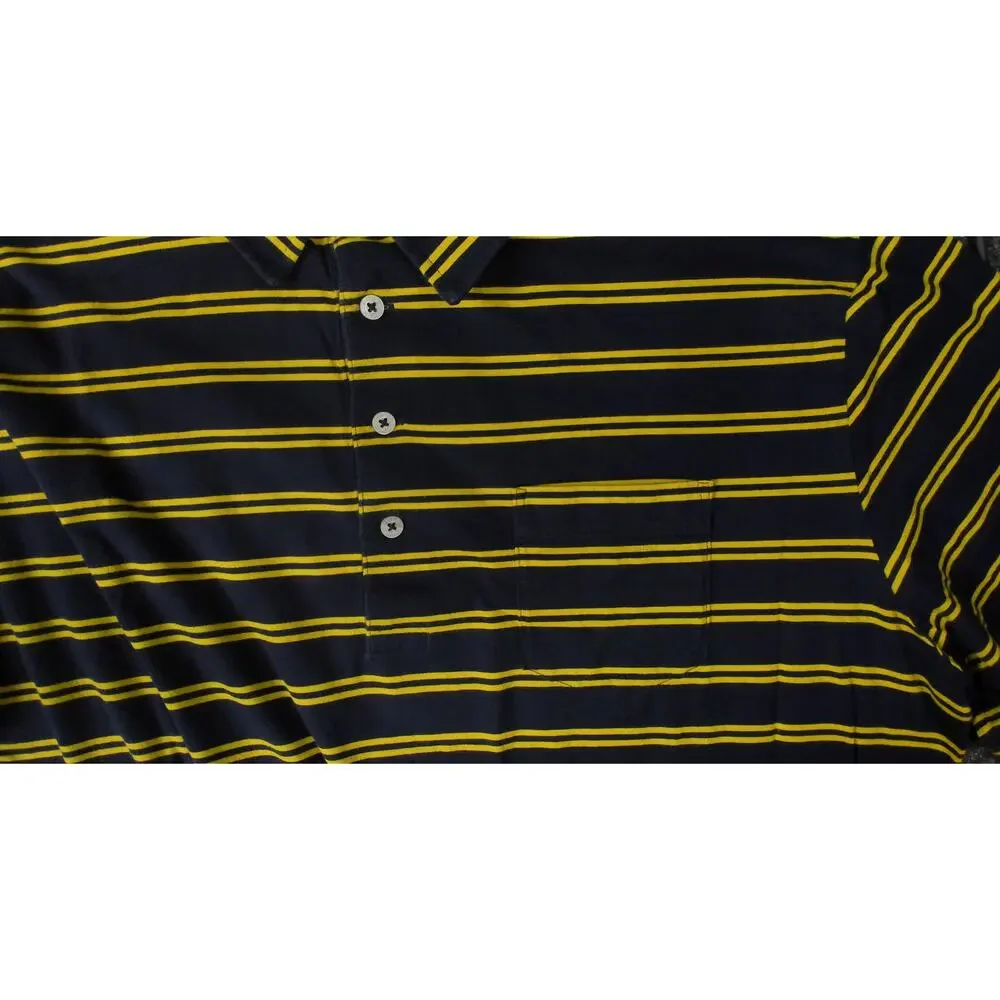 Polo Golf Ralph Lauren Vintage Y2K Striped Polo Shirt Mens XL Navy Yellow